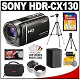 Sony Handycam HDR-CX130 1080p HD Video Camera Camcorder (Black) with 16GB C ....