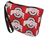 OSU Logo Ohio State Buckeyes Makeup Pouch-Travel Clutch - Coin Purse Wristlet Make up Cosmetic Beauty Bag Best Unique Small Gifts for Women Woman Ladies Girls or College Students