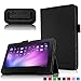 Infiland Folio Case for Alldaymall A88X 7'' Tablet, PU Leather Slim Stand Case Cover for Alldaymall A88X / Alldaymall A88S / Alldaymall A88 7-inch Quad Core Google Android 4.4 KitKat Tablet, Black