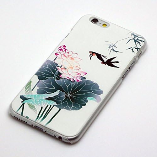 iPhone 6 Plus Case 5.5 inch AFYCOLOR Hard PC Material with 3D UV Embossing Craft Print - Lotus Series of Two Birds