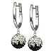 SilberDream Glitzer Ohrh�nger Creole Silber Swarovski Kristalle wei�/schwarz GSO004