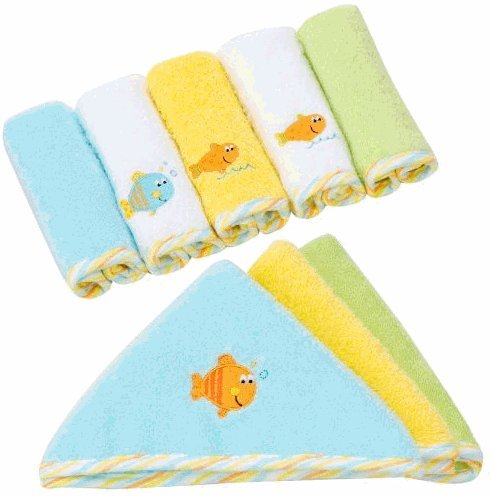 8 Pack Baby Washcloth ~ Fish