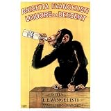 Vintage Liquore Dessert Drunk Monkey Poster Art Print