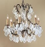 Classic Lighting 5756 AGB AI Antique Italian Parisian 23 Crystal Cast Brass Chandelier from the Par