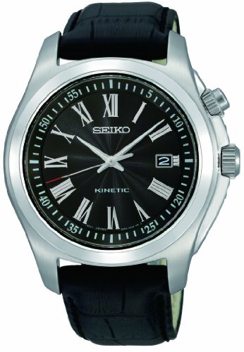 Seiko Herren-Armbanduhr XL Kinetic AnalogAutomatik Leder SKA469P2