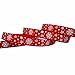 Christmas Red Ribbon Snowflake Printed 3/8 Inch Grosgrain Ribbon - 25 Yards