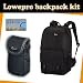 LowePro Backpack kit which includes the Lowepro Fastpack 350 (Black) + Sliplock pouch...