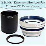 2.2x High Definition Telephoto Camera 55mm Lens For Olympus SP-590UZ