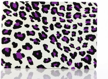 Mooso 2 in 1 Ultra Slim Light Weight Laptop Rubberized Hard Cover Case Keyboard Skin for Apple 13" Macbook Air Frosted Matte Rubber Coated Rubberized See Thru Hard Snap on Case for Apple Macbook Air 13" - Silicone Protective Keyboard Skin Cover(new-black/purple Leopard).