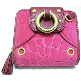 Buy Juicy Couture Vivid II Hot Pink Croc Embossed Velour French Wallet by Juicy Couture