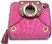 Juicy Couture Vivid II Hot Pink Croc Embossed Velour French Wallet