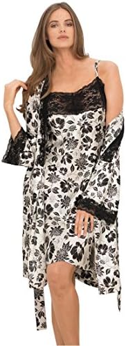 Amoureuse Women's Plus Size Short Satin Peignoir Set