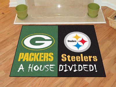NFL - Green Bay Packers - Pittsburgh Steelers House Divided Mat