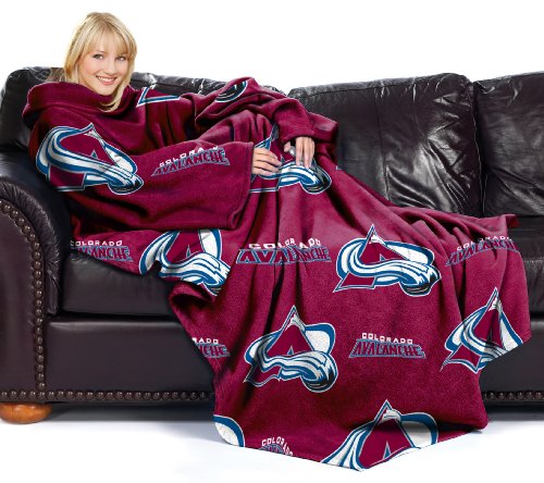 NHL Colorado Avalanche Adult Comfy Throw Blanket with Sleeves
