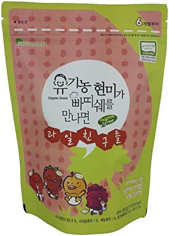RENEWALLIFE Organic Patissier Brown Rice Fruits 30g Apple Green (3 Packs)