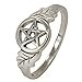 Sterling Silver Oak Leaf Pentacle Ring for Men or Women (sz 4-15)