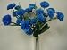 3 OCEAN BLUE Mini Carnation Silk Flower Bushes Bouquets Artificial