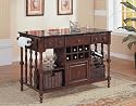 Traditional Style Storage Kitchen Island Serving Cart