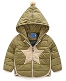(トヨベイ)Toyobuy 可愛い 子供 中綿 コート キッズ アウター ブルゾン 女の子 ジャケット フード付き 男の子 軍緑 140