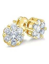 4 cttw 14k Yellow Gold Diamond Flower Stud Earrings (Real Diamonds: 4 cttw)