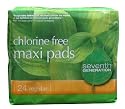 Seventh Generation Chlorine Free Maxi Regular Pads, 24-count Packages (Pack of 12) (288 pads)