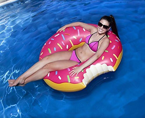 PALA Donut Pool Float Big Chocolate Swimming Lifebuoy for Kids and Adults | Inflatable Giant Swim Ring | Swimming Pool Water Float (48", Blue)