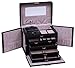 SHINING IMAGE tea2 HUGE BLACK LEATHER JEWELRY BOX title=