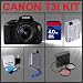 Canon EOS Rebel T3i 18MP Digital Camera with EF-S 18-55mm IS II Lens + 4GB Memory Card + Spare Extended Life Li-Ion Battery + Lens Filter Kit + LCD / Lens Cleaning Kit + 2.0 USB SD Memory Card Reader + Accessory Kit