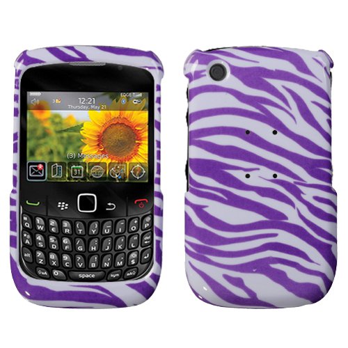 Purple White Zebra Snap-On Case for BlackBerry Curve 8520 / 8530