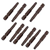 uxcell トルクスドライバーセキュリティビット ブラウン 六角シャンク 50mm長 10本入り