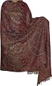 Prayer Shawl in Pure Wool in Jacquard Design for Meditation and Yoga 269 x 139 Cm