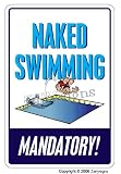 NAKED SWIMMING ~Novelty Sign~ pool spa nude nudist joke
