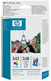 Hp  Photo Pack Pro No 343/348 Ink + 120 Sheets 10X15