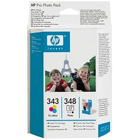 Hp  Photo Pack Pro No 343/348 Ink + 120 Sheets 10X15