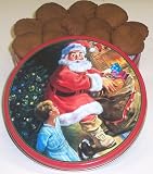 Gourmet Food : Scott's Cakes 1 lb. Christmas Ginger Snap Cookies in a Classic Santa Tin