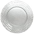 Clear Glass Woven Braid Design Platter 13 1/4"D Set of Two