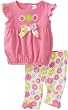 Cutie Pie Baby-girls Newborn 2 Piece Flower T-Shirt and Capri Set