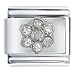 Jewelry : April Birthstone Flower Italian Charm Bracelet