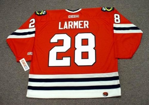 Buy STEVE LARMER Chicago Blackhawks 1990 CCM Throwback Away Hockey Jersey
