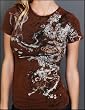 Sinful Clothing - Florelles Baby Tee in Chocolate Brown