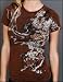 Sinful Clothing - Florelles Baby Tee in Chocolate Brown