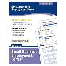 Adams Small Business Employment Forms, 8.5 x 11 Inch, 4 Each of 5 Different Forms, White (HV100)