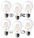 Bioluz LED Dimmable Filament A19 4.5w = 40 Watt Equivalent Soft White (2700K) Light Bulb 6-Pack UL Listed