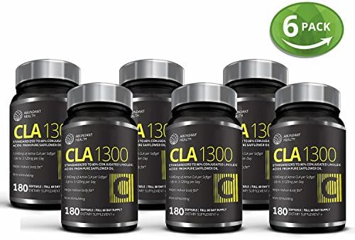 6 Bottle Bundle - Save an Extra 15% - Pure CLA 1300, Highest Potency - 180 Veggie Softgels - 1,040mg Active 80% Conjugated Linoleic Acid per Softgel non-GMO