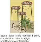 3er Set Beistelltische aus Metall mit Mosaikeinlage 55354