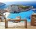 GREAT ART® Zakynthos Beach - Wreck of Greece Island Navagio Island Zante Greece Sea Wall Decor - Smuggler's Bay Wallpaper (210 x 140 cm)