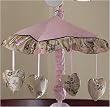 Abby Rose Pink and Brown Musical Baby Crib Mobile