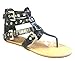 Shoes 18Womens Microsuede Sandals Flat Shoes W/Rhinestones,Studs & Contrast Ankle