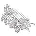 EVER FAITH Bridal Silver-Tone Flower Bumble Bee Hair Comb Clear Austrian Crystal