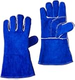 US Forge 400 Welding Gloves Lined Leather, Blue